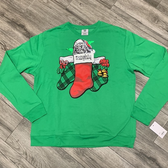 ⚡️ 🆕 Disney Star Wars Yoda flip sequins naughty/nice Ugly Christmas Sweater - Picture 4 of 12